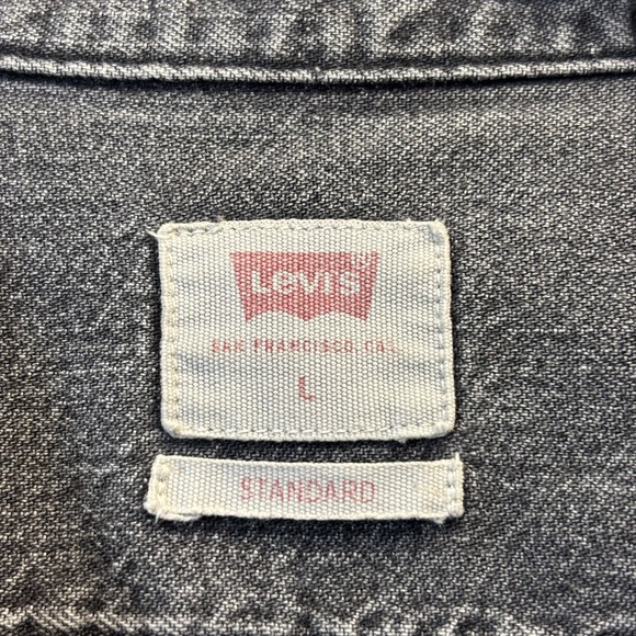 Vintage Levis Hipster Button Down Denim Shirt Mens Size L Streetwear Grunge - Picture 3 of 9